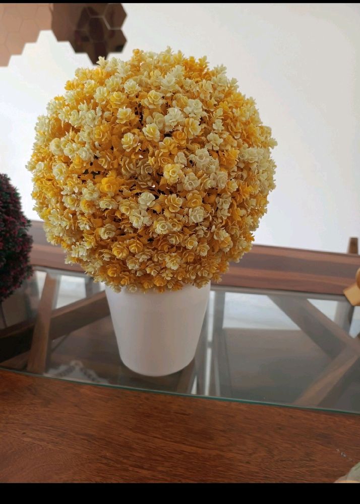 Artificial Sphere Flower Topiary Ball/Ceiling Lamp