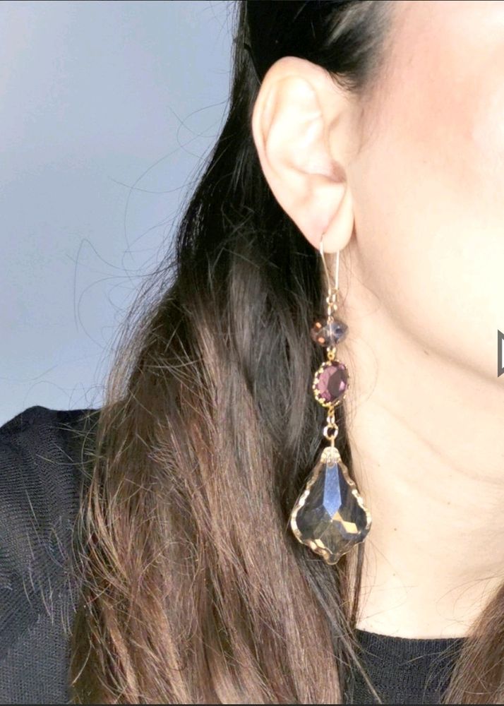 Zara Iridescent Peal & Crystal Earrings