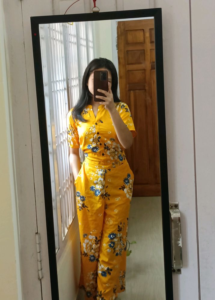 Yellow Floral Jumpsuit