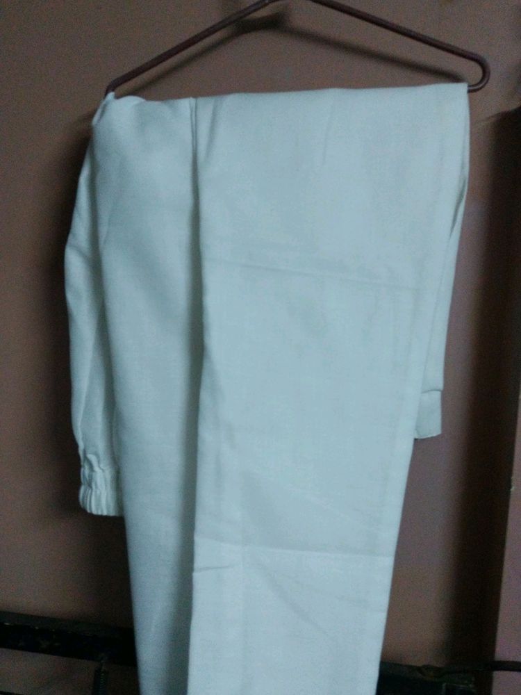 Double Offer White Cotton Pants