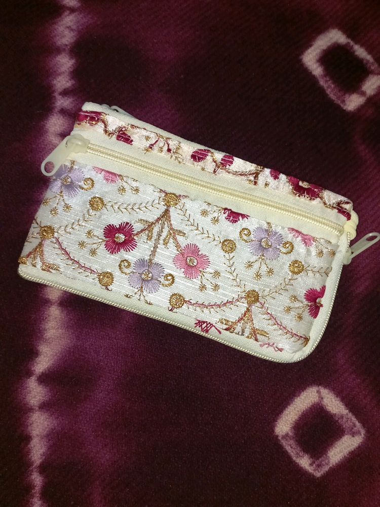 EMBROIDED MULTI COLOUR Fancy PURSE