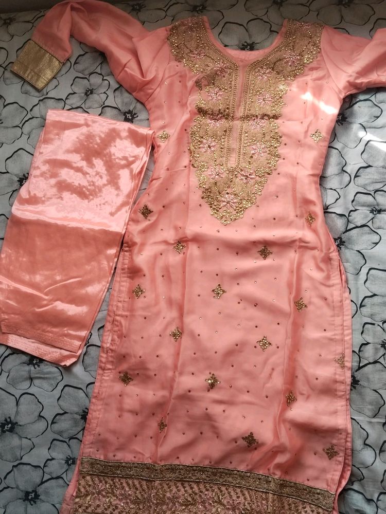 Dress With Shalwal Dupatta  (Full Sleeve, Lining,)