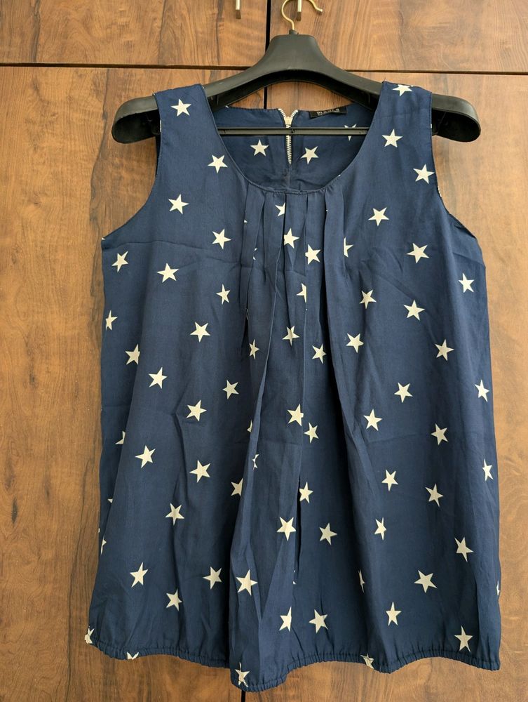 Blue Top With Star Pattern