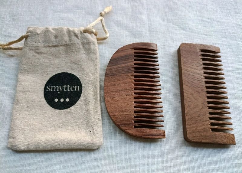 TRAVEL WOODEN COMB + MINI JUTE BAG Combo