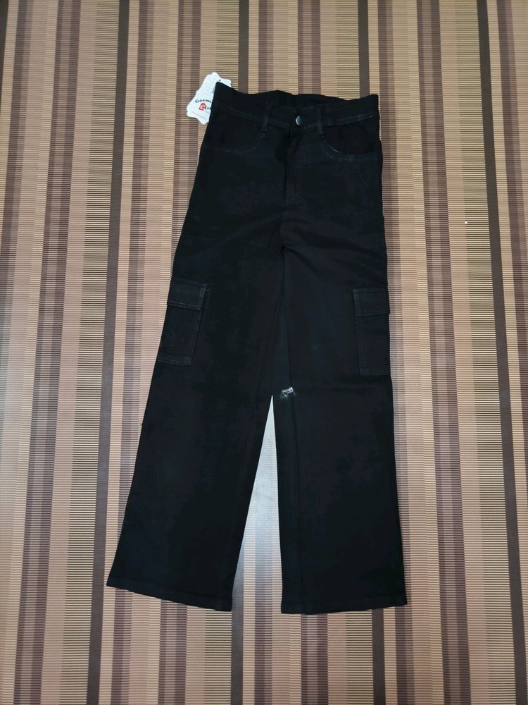 W-09 Size 28 Cargo Straight Women Denim Jeans