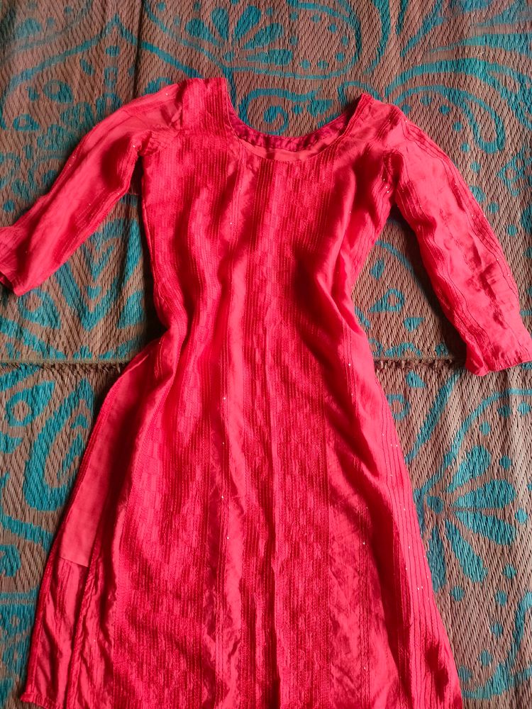 Red Silk Kurti