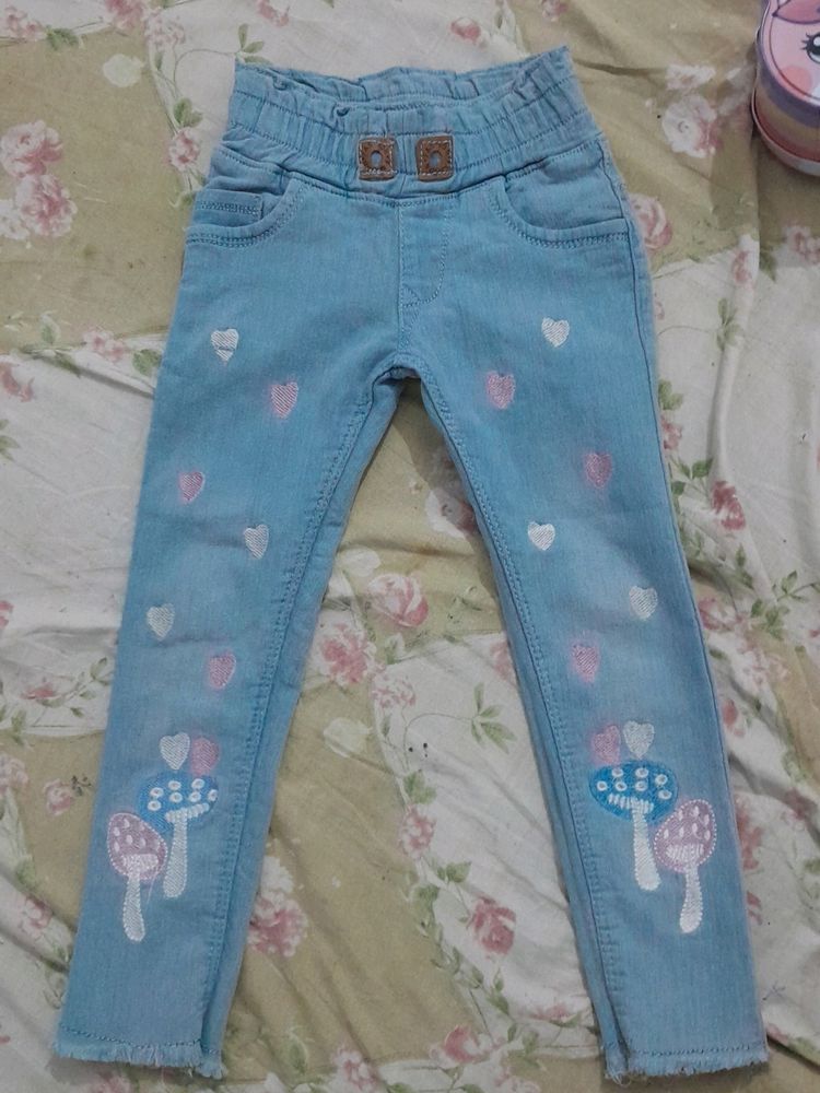 Girls Embroidery Jeans