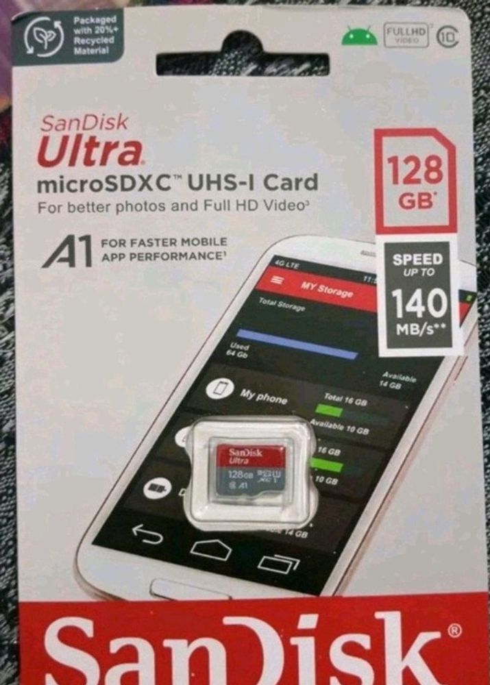 New 128 Gb Memory Card Sandisk