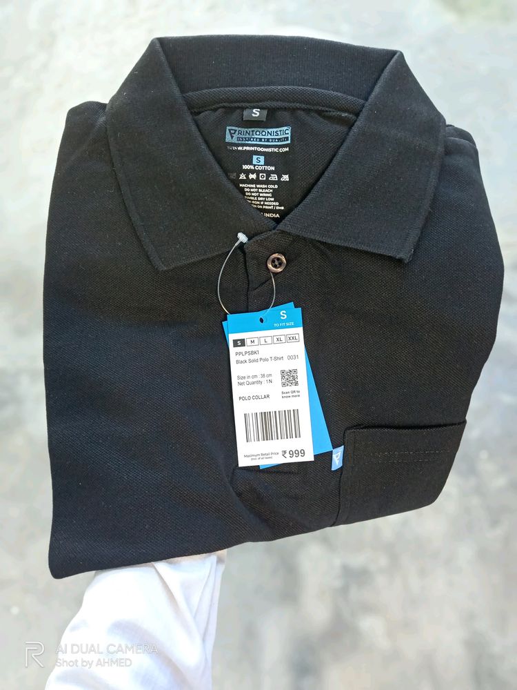 (M Size) Black Polo Shirt For Men