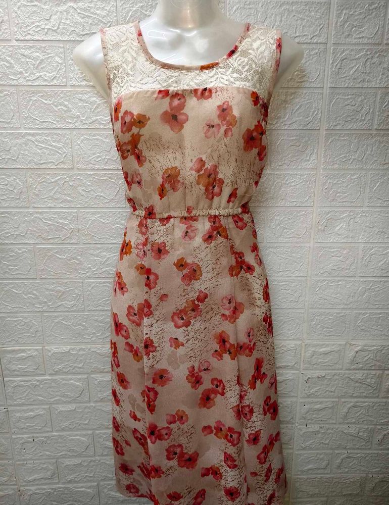 Floral Printed Peach Dress