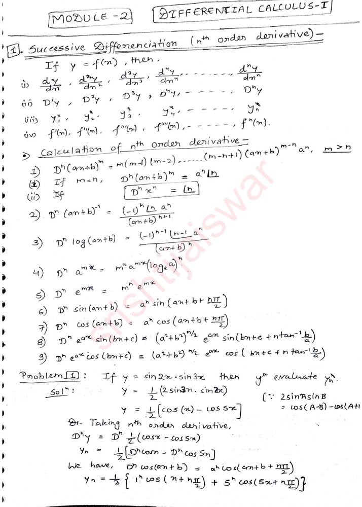 B.Tech Engineering Maths 1 AKTU Notes + PYQS