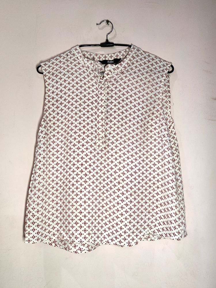 White top with Red colour design