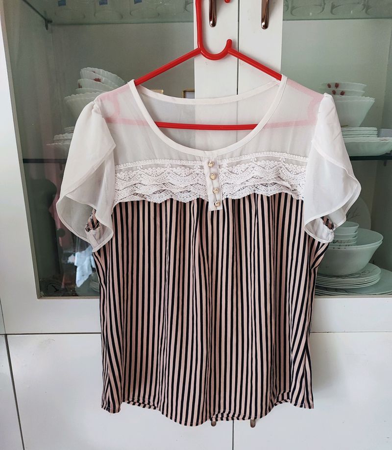 Striped Lacy Top Size 36-38