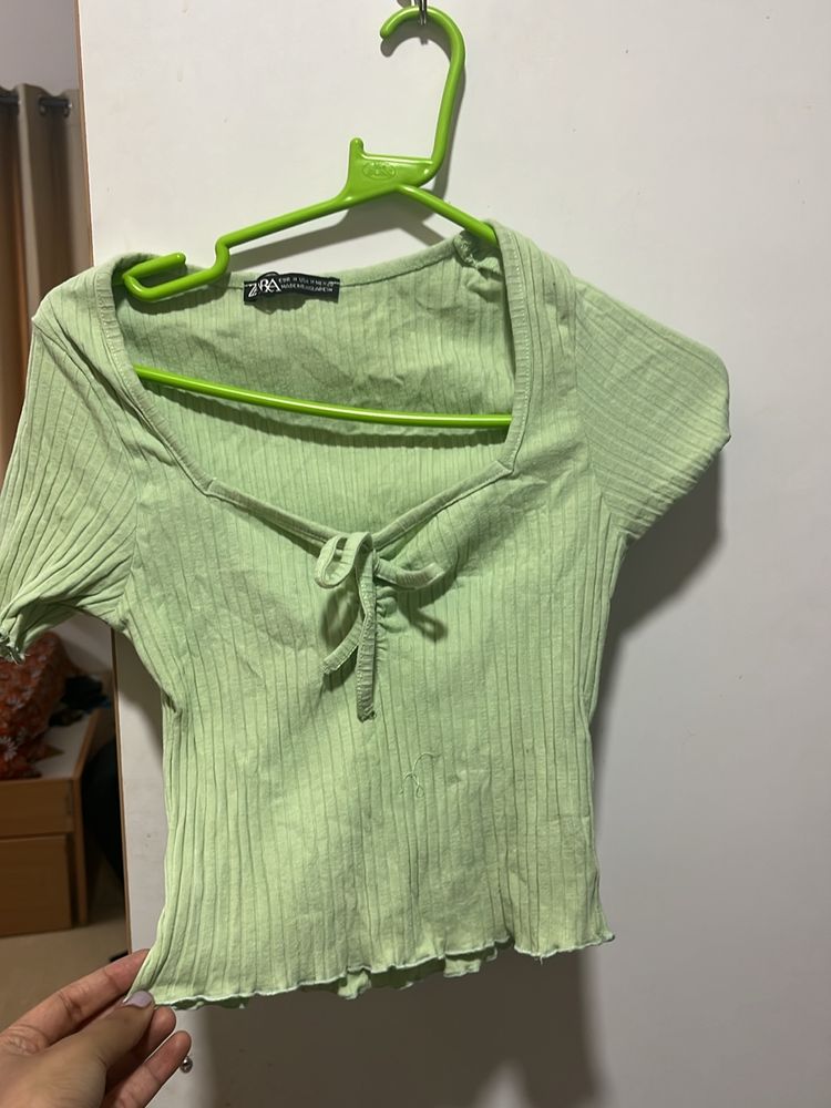 Light Green Crop Top