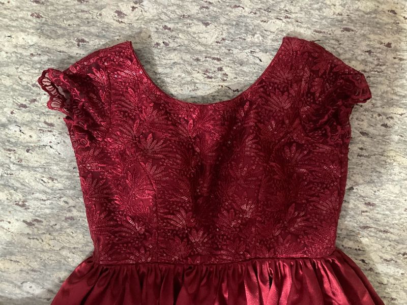 Maroon Party Wear Gown For Sale