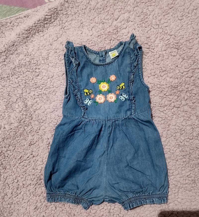 Denim Jumpsuit For Aged 0-6months