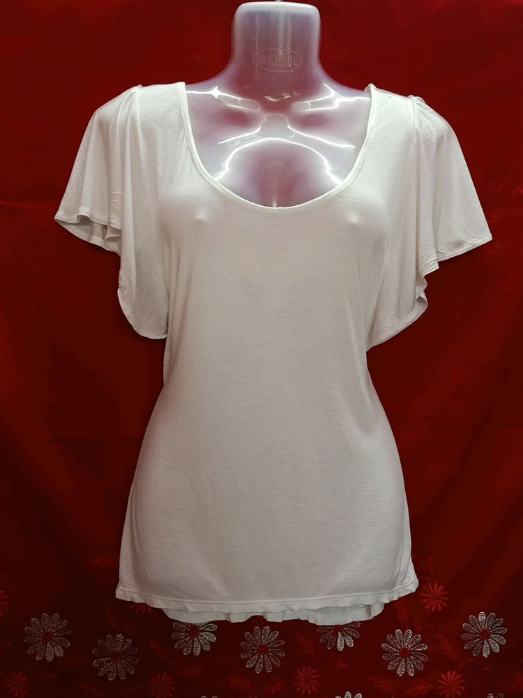 White Butterfly Shoulder T-shirt