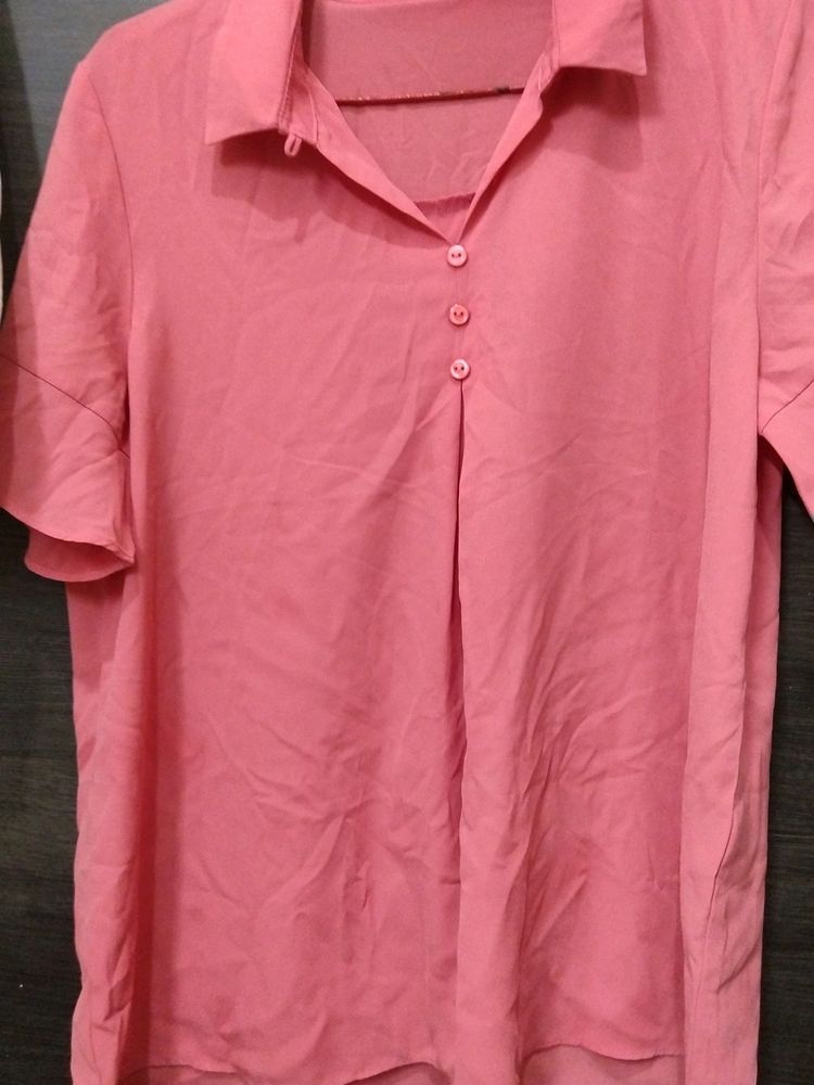 Peach Top With Semi Shirt Look