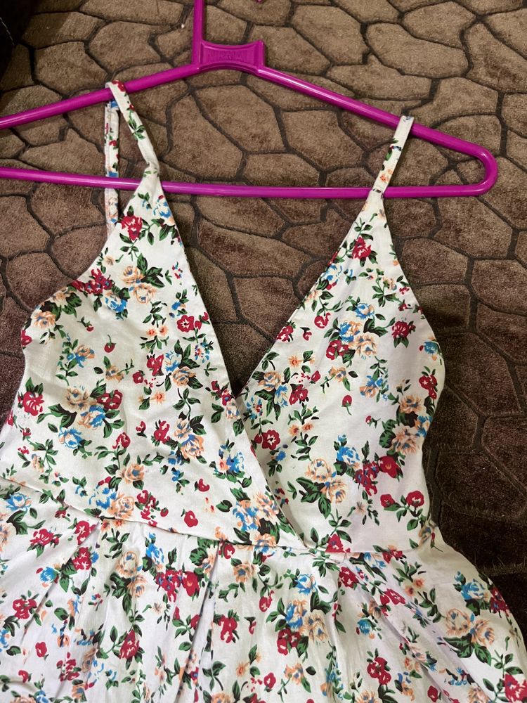 Korean White floral A line top