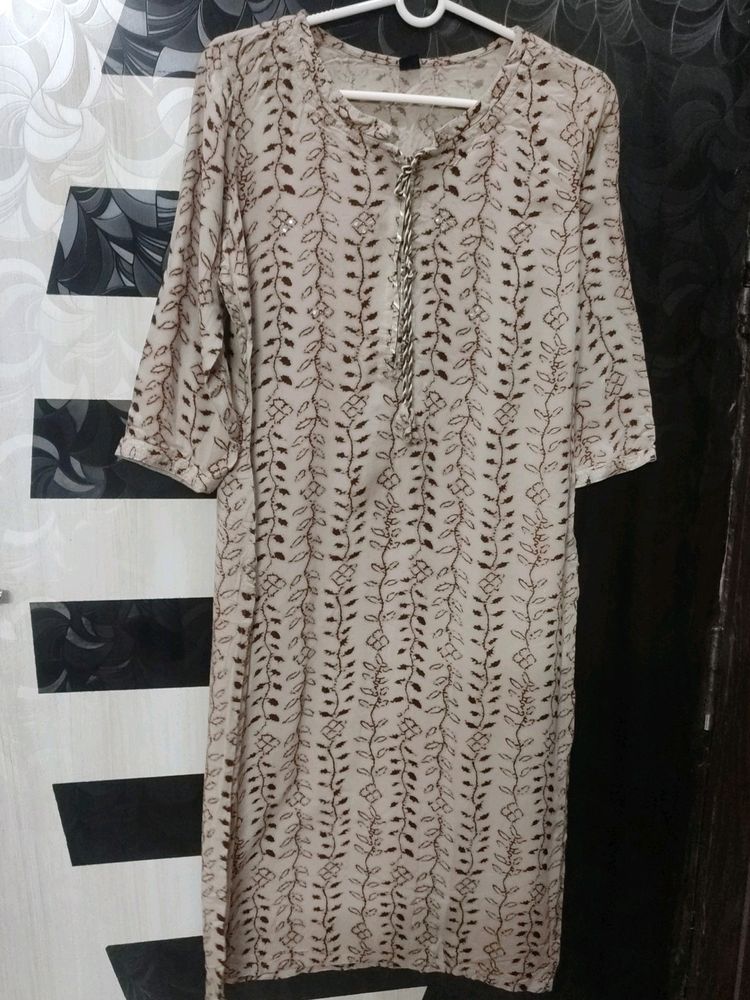 Tan Colored Straight Kurta