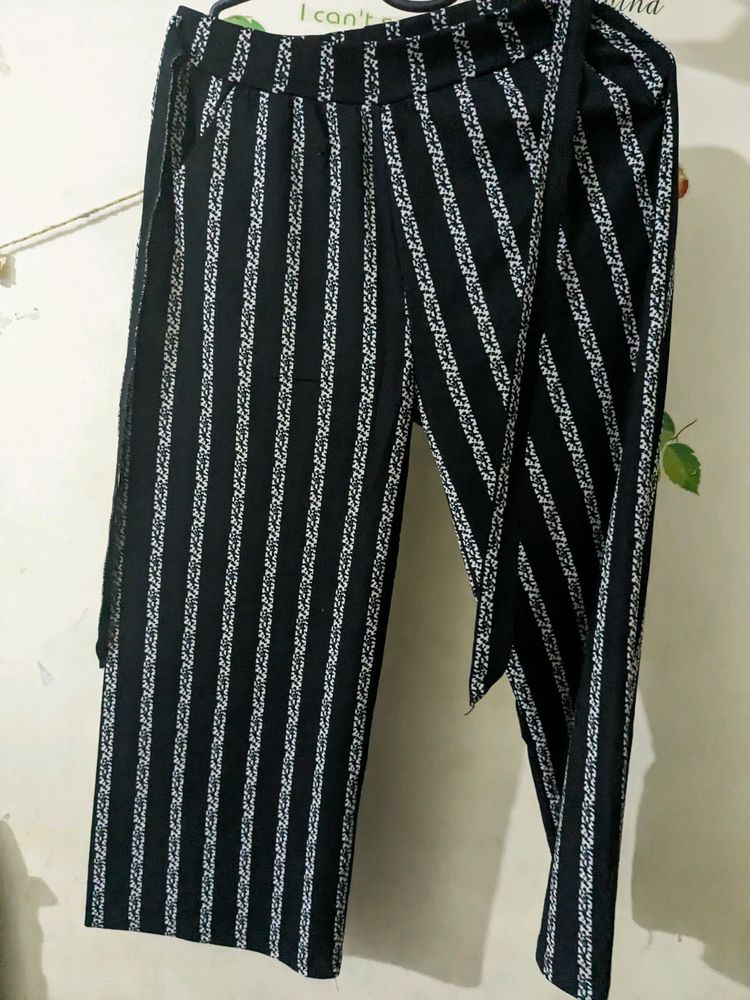 Black And White Palazzos With Pockets (Pair Of 2)