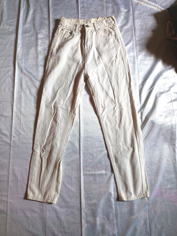 Urbanic  Off White Straight Leg Jeans