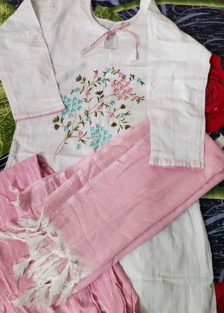 Pink Kurta Set For Women/Girls