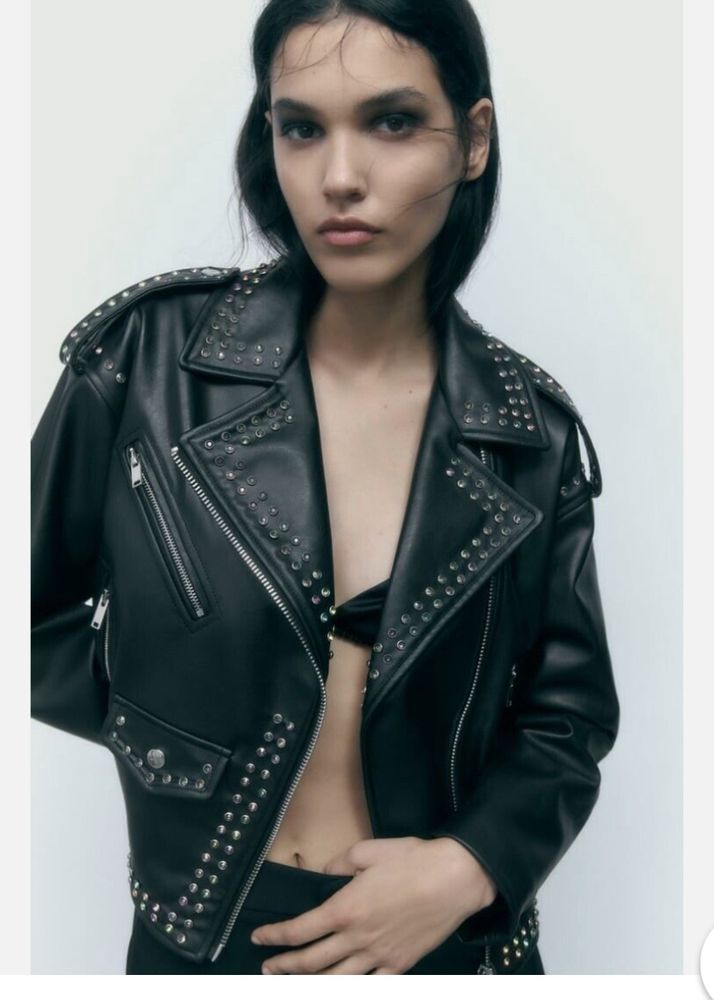 Zara Studded Leather Jacket