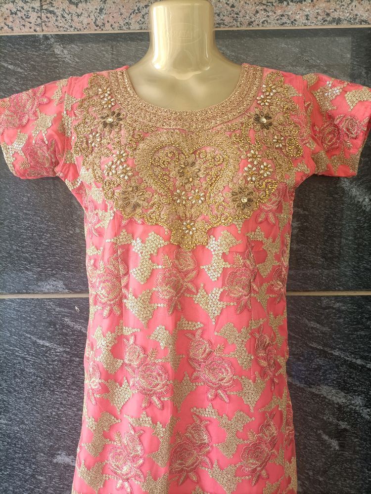 Beautiful Pink & Cream Sharara