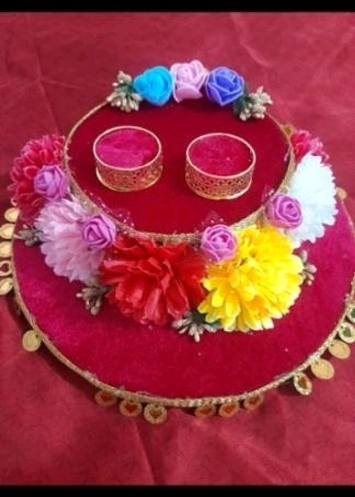 Decorative Thali For Mahendi , Haldi ,And Ring