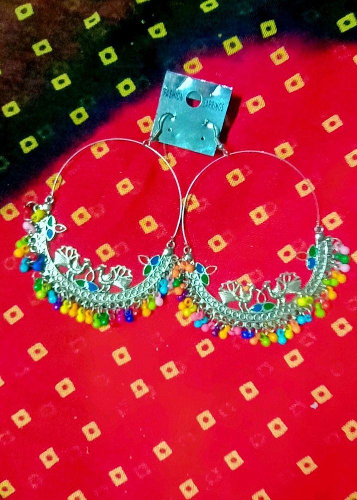 Girlish Multicolour BeadsPeacock Earring