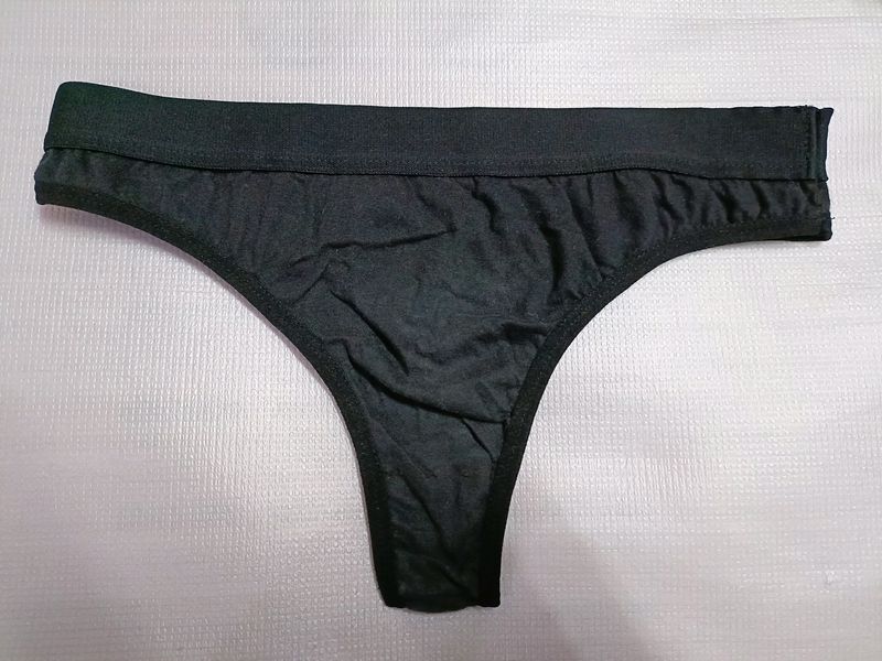 Selfcare Black Thong Panty