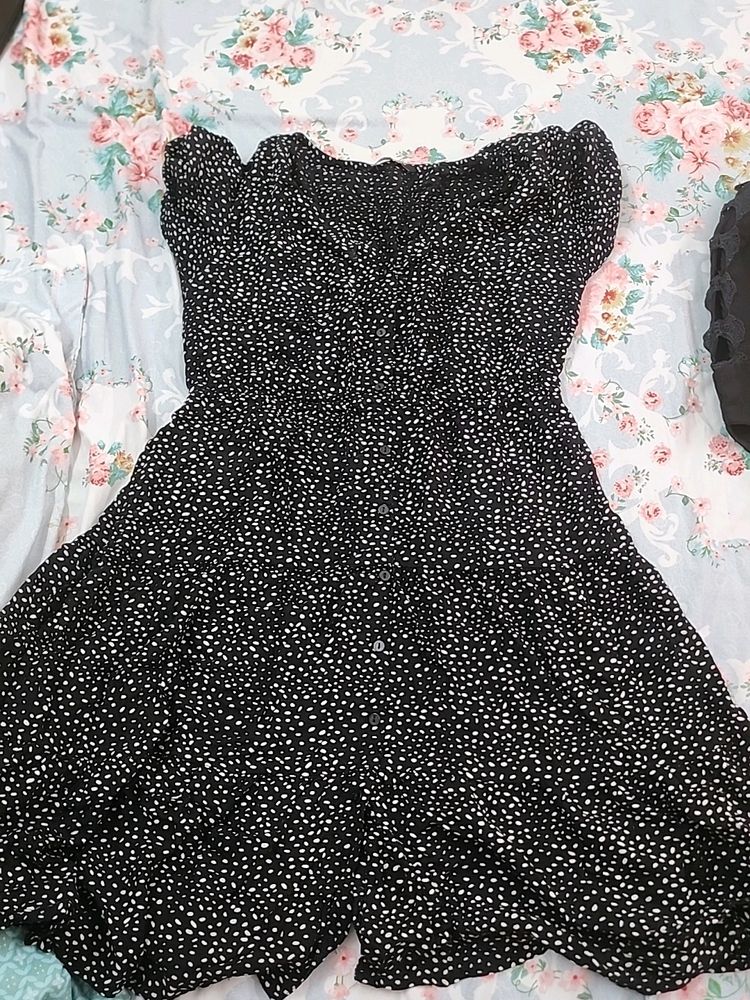 Black and White Dotted Dress