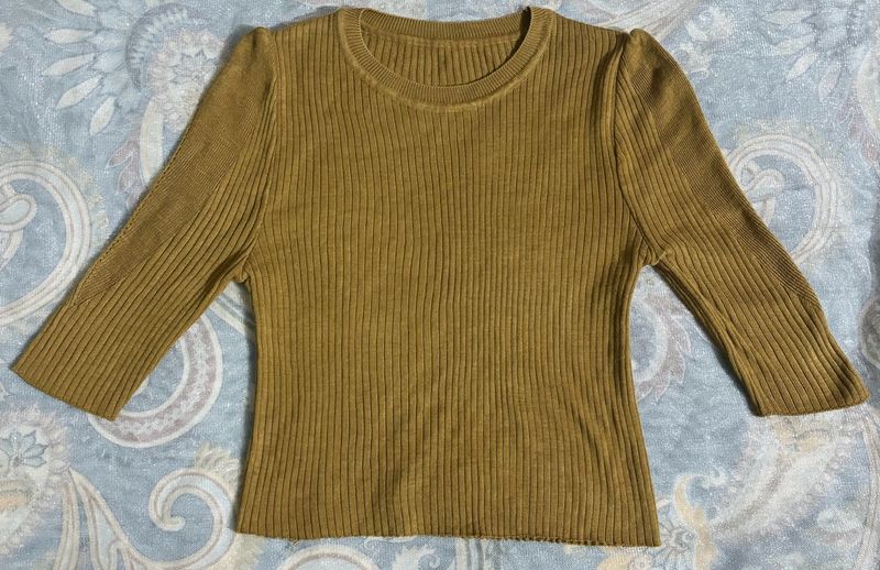 Mustard Knitted Top