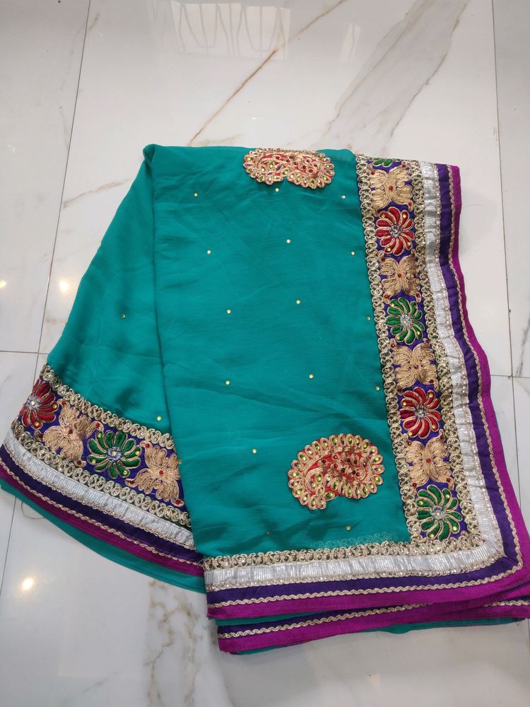 Party Wear Design Saree Beautiful Work Border