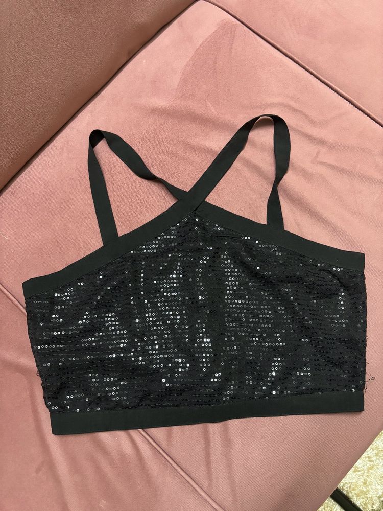 New Sequin Crop Top