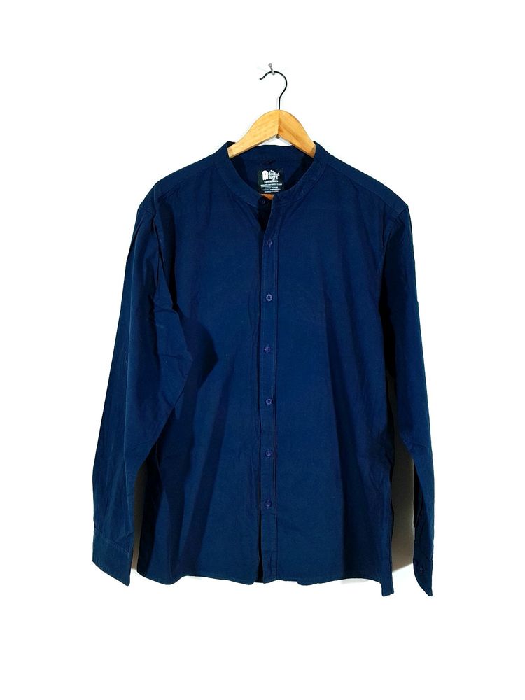 Navy Blue Chinese Collar Shirt (Men's)