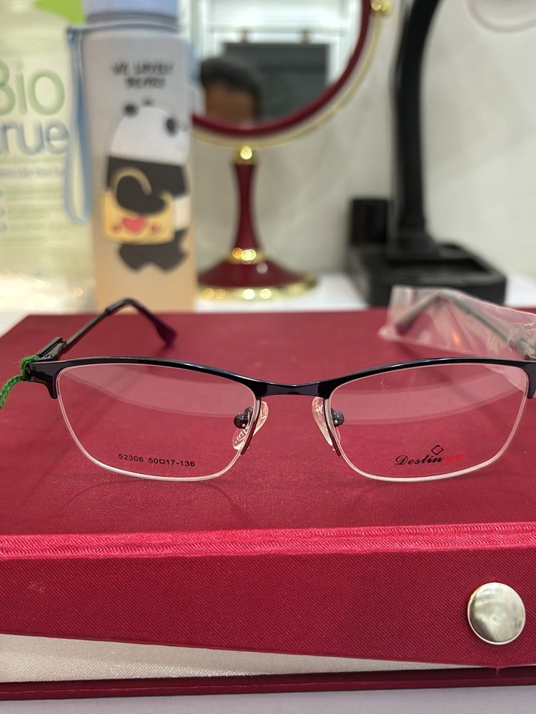 Semi Rimless Frame With Violate Coloured Metal