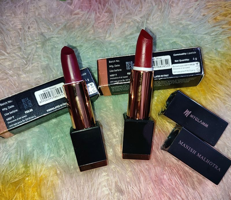 Combo of Two Manish Malhotra soft Matt Lipsticks