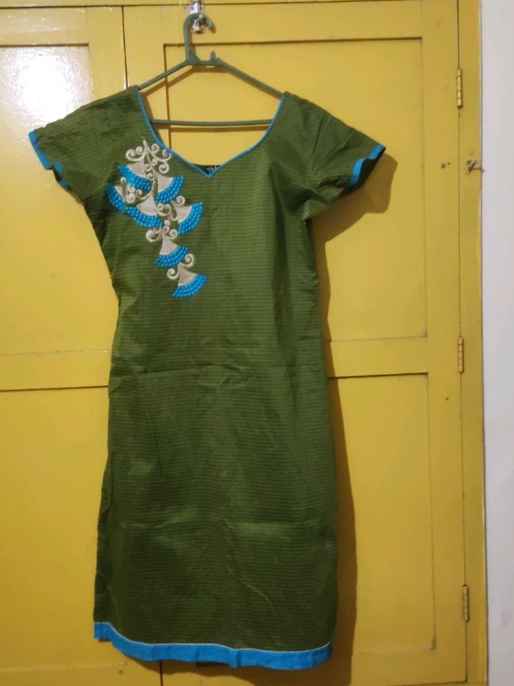 Premium Olive And Blue Color Kurta