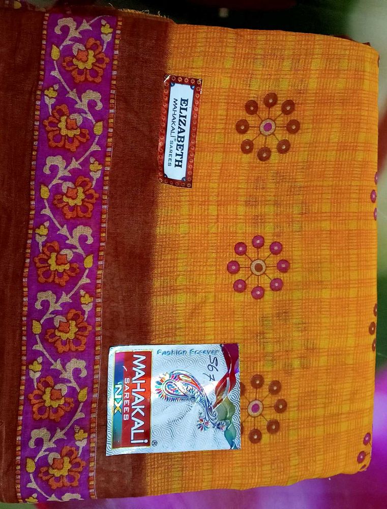 Mahakali Brand Pure Cotton Saree For Daily Wear