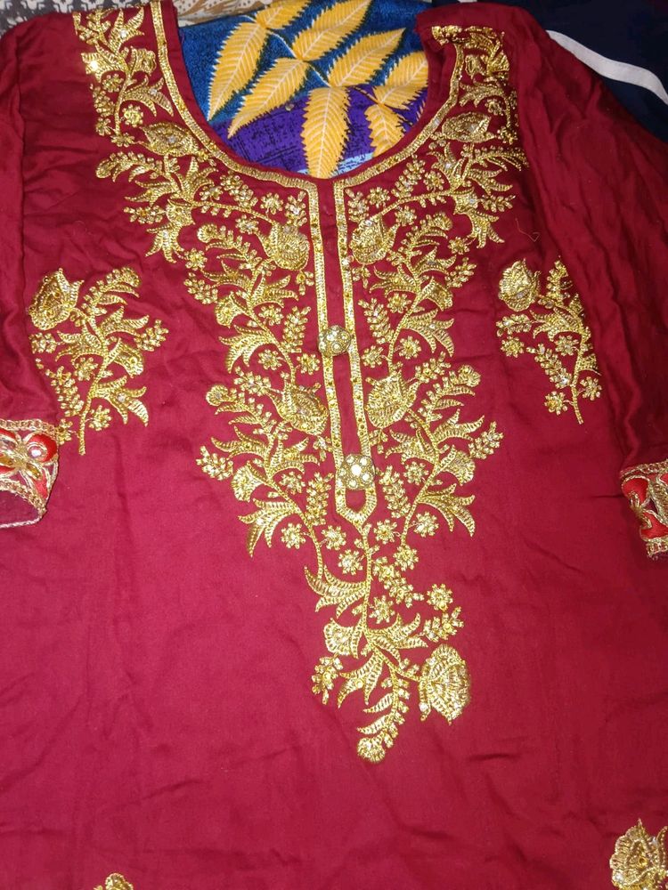 Maroon Colour Punjabi Suit