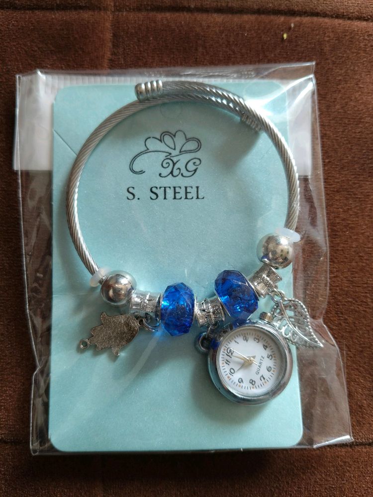 Blue Crystal Watch Bracelet