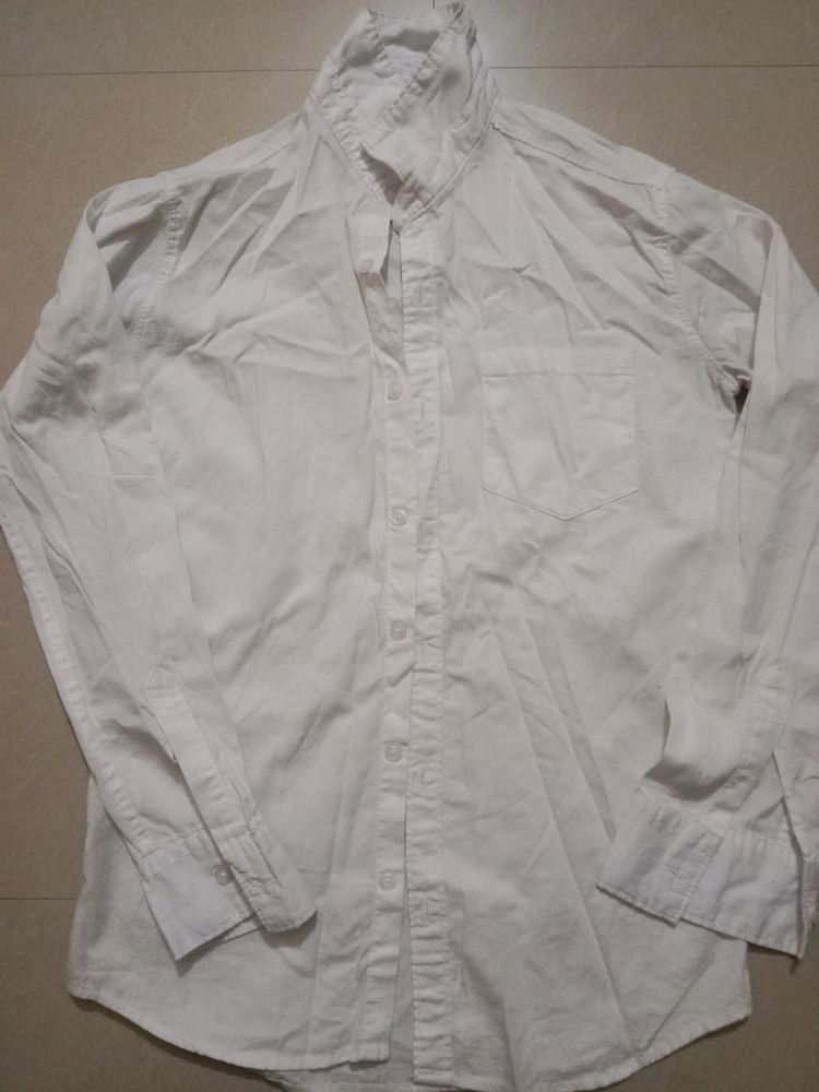 White Shirt for men, Solid Full Sleeves