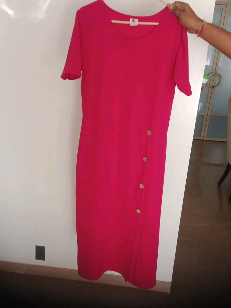 fixed Price Lovely Pink Dress With Slit