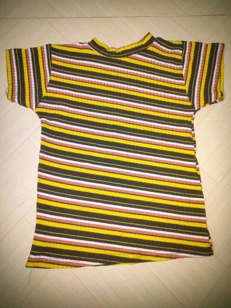 Multicolour Striped Top Women 💛🖤And Girl