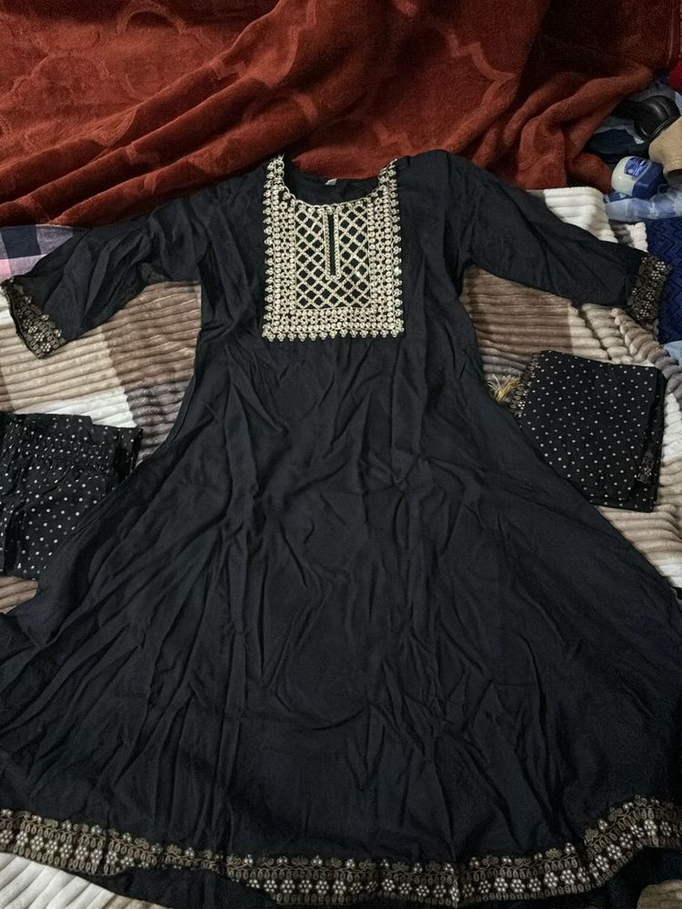 Black Anarkali kurti Set Worn Once