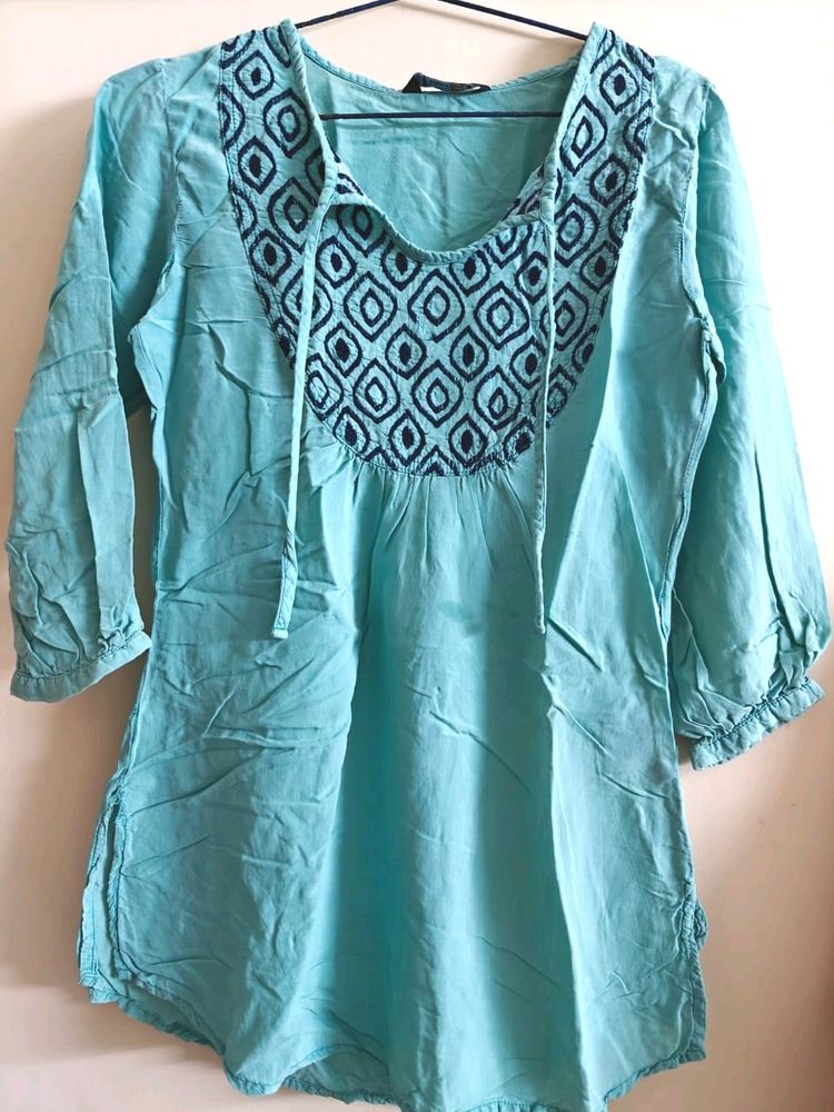 Sea Green Tunic Top