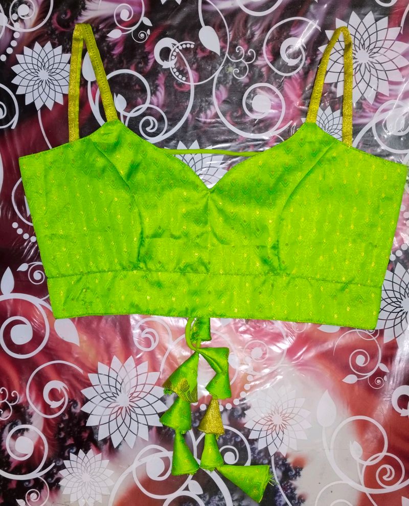 Totally New Lemmon Green Backless Blouse