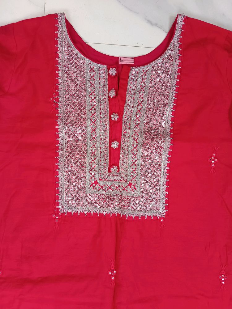 Rani Pink Kurta With Pant